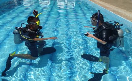 Pool Training for Scuba diving on Vancouver Island